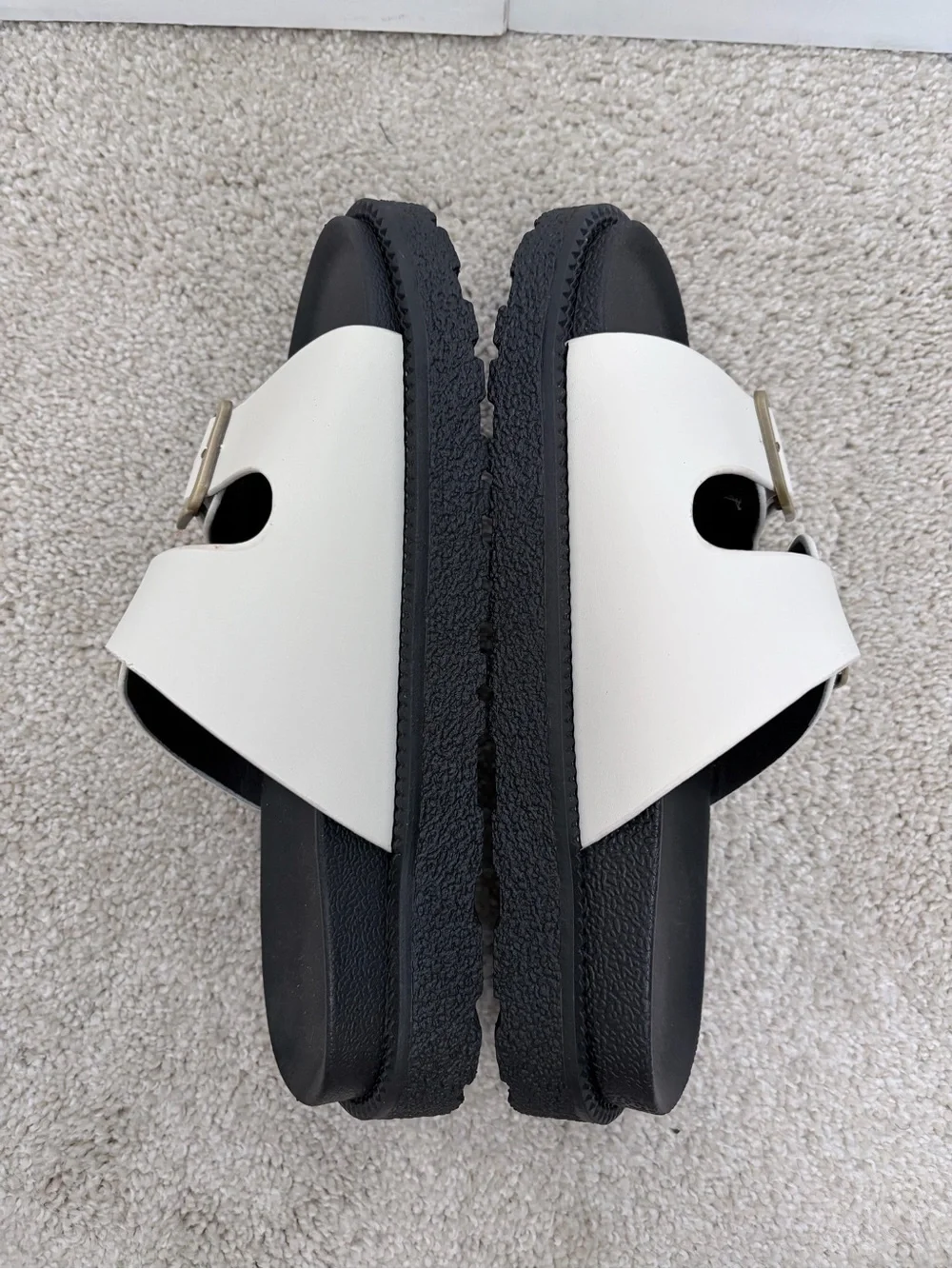 Brand new never worn Women’s White Double-Buckle Slide Sandals